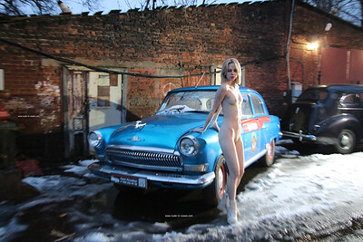 Lizzy in Oldtimer Volga Gaz 21 from Nude In Russia