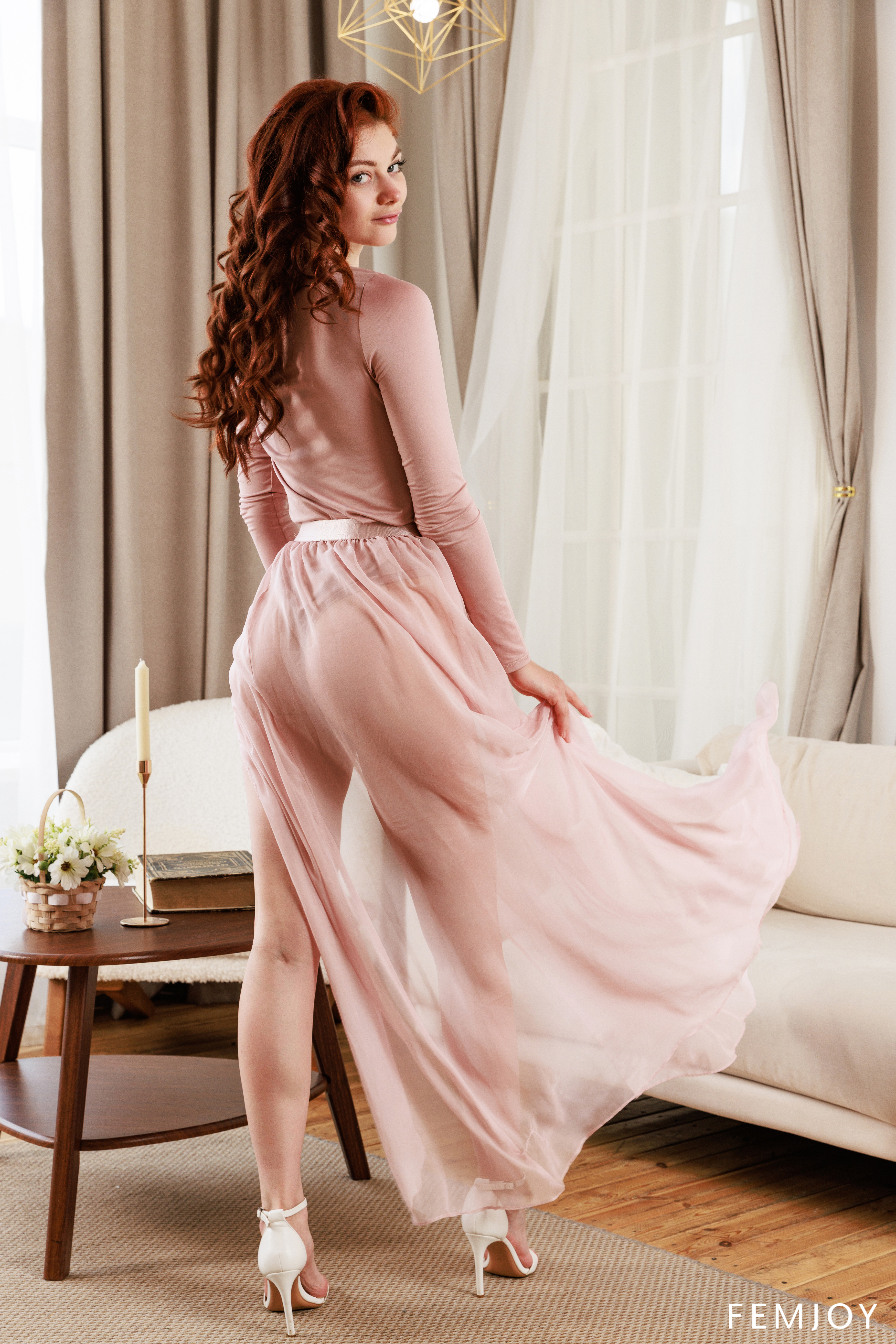 Emily Stone in Femjoy set Pure Elegance