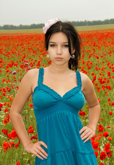 Cara Q in Cara Field Of Red Roses from Stunning 18