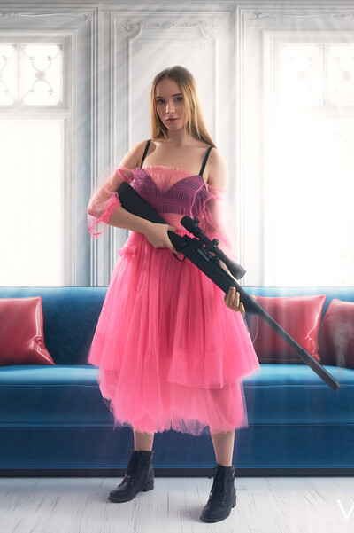 The blonde in her Killing Eve cosplay gives a blowjob before riding his thick cock.