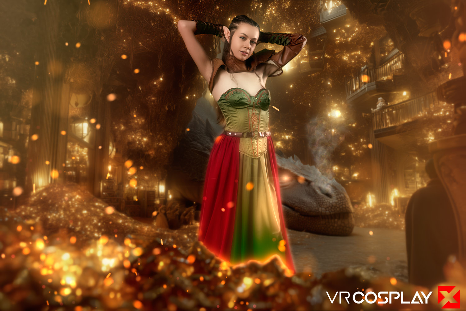 Selena Love in VR Cosplay X set The Hobbit Tauriel