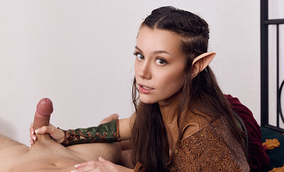 Selena Love, in her Hobbit cosplay, sucks and rides you in a POV fuck.