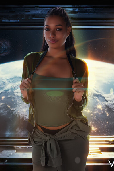 A big-assed black woman with perky breasts sucks and rides a cock in VR POV cosplay until she receives a facial.