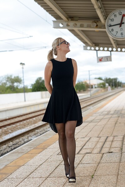 Aston in Rail Station Treat from FTV Milfs