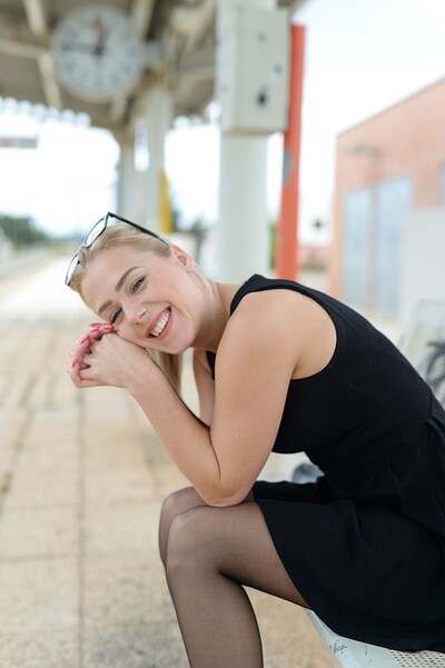 Aston in Rail Station Treat from FTV Milfs