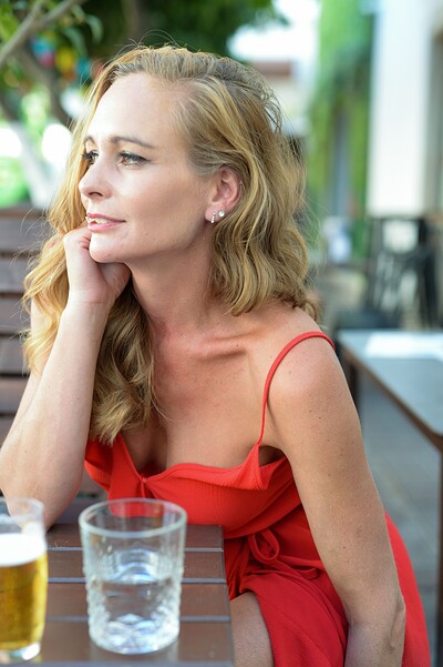 Eve in Red Dress Cafe from FTV Milfs