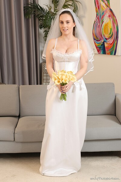 Harper in Bride High Heels Sheer White Stockings from Only Tease