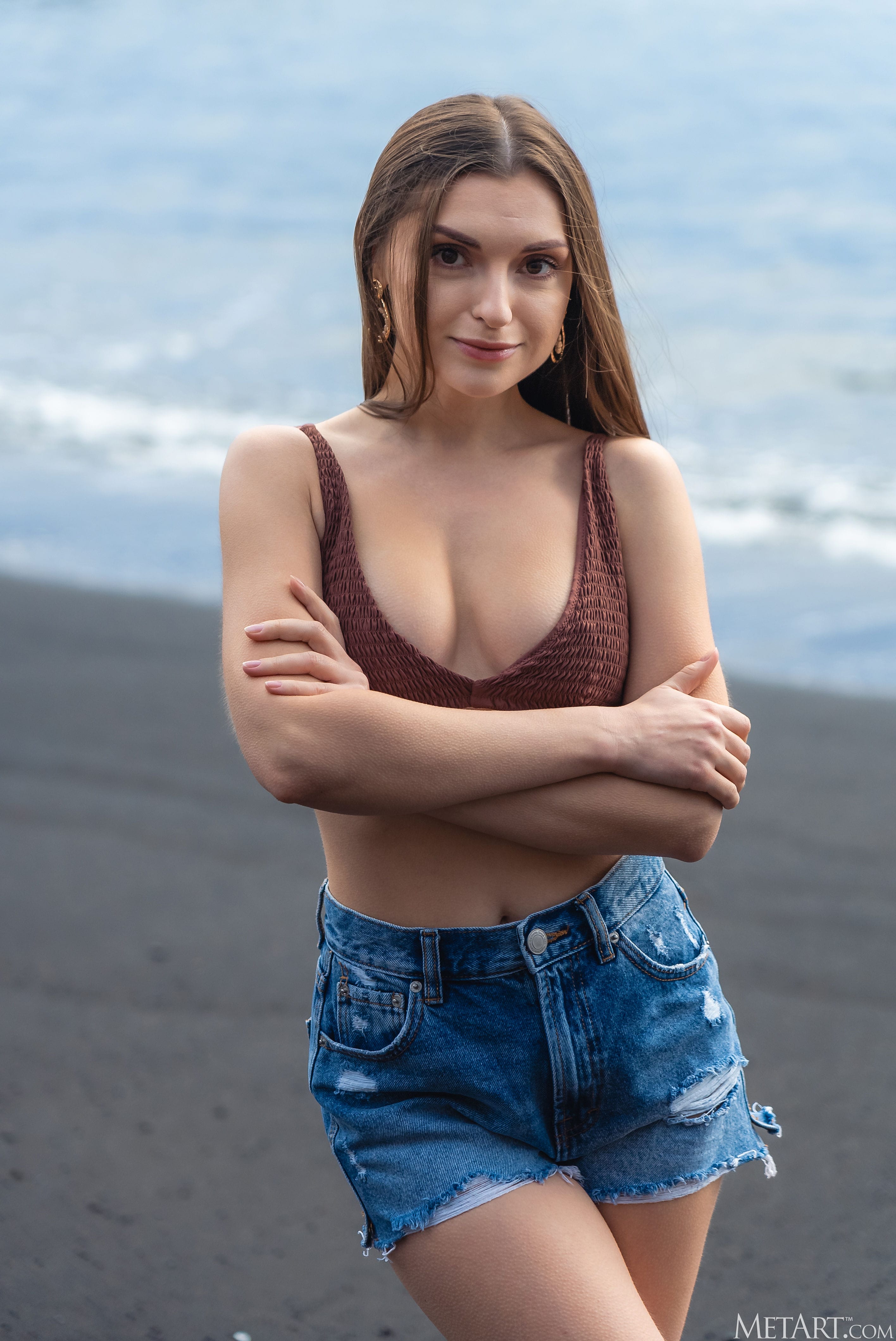 Monika May in Metart set Denim Coastline